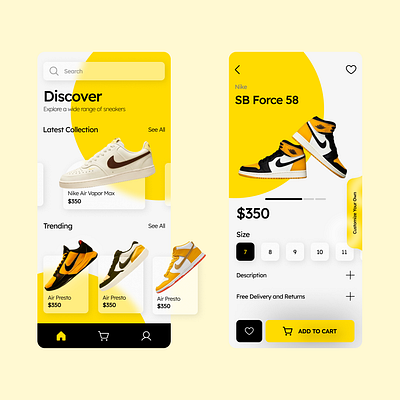 Step Into Style: The Aesthetic Shoe App You've Been Craving adidas nike puma shoe app ui ui design ux design visual design