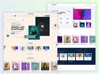 NFTMart - NFT Marketplace HTML Template Preview html template nft html template nft marketplace nft website ui ui desing uiux website design