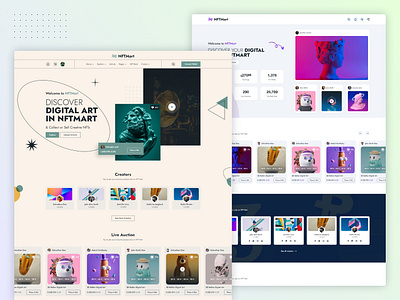 NFTMart - NFT Marketplace HTML Template Preview html template nft html template nft marketplace nft website ui ui desing uiux website design