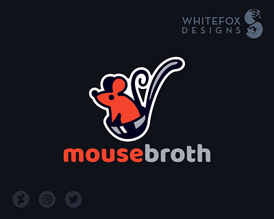 Mouse Broth ladle logo mouse soup