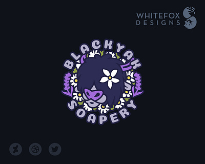 Blackyak Soapery flowers lavender logo yak
