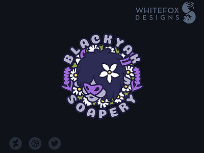 Blackyak Soapery flowers lavender logo yak