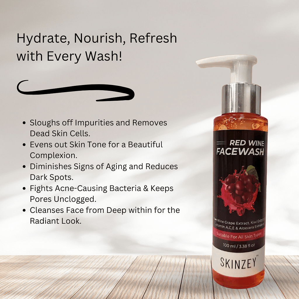 Skinzey Red Wine Face Wash by Skinzey India on Dribbble