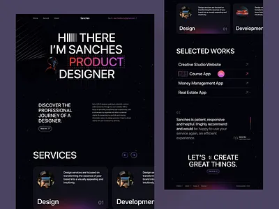 Personal Portfolio Website UI corporate creative design dark design dark landing page designer portfolio landing page landing page ui ofspace personal personal portfolio portfolio portfolio website professional ui user interface website