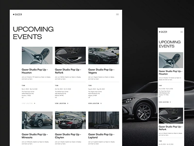 Electric Car Website - Upcoming Events article blog blog listing blog post car electric car event events news newsroom portal post press ui uiux upcoming events vehicle web design website