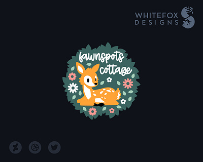fawnspots cottage fawn flowers forest logo