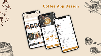 Coffee App Design app design design figma graphic design photoshop screen design ui uiux user experience user interface ux