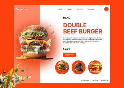 Double beef burger 3d animation burger design graphic design illustration motion graphics ui ui design uiux web design