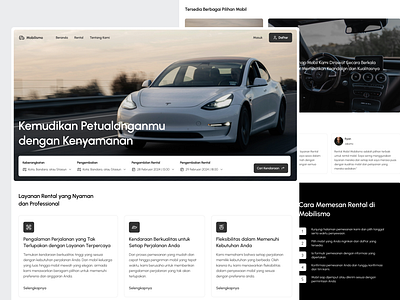 Mobilismo - Car Rental Landing Page design flat graphic design minimal ui web website