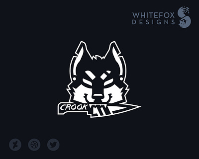 CROOK knife logo wolf