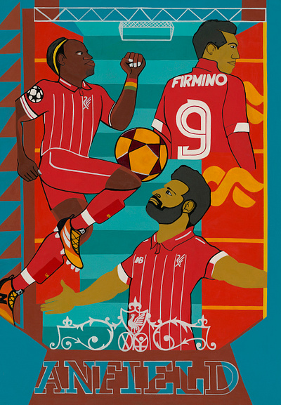 Anfield - Liverpool graphic design illustration