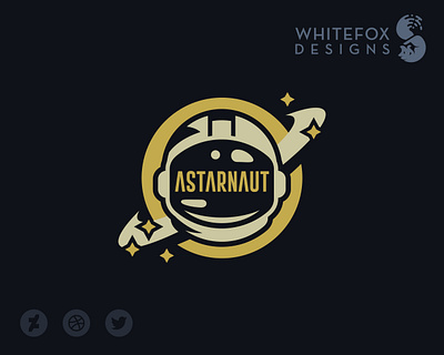 ASTARNAUT astronaut logo planet space star