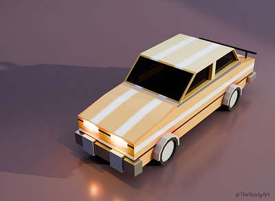 A lowpoly car 3D model 3d blender graphic design lowpoly ui
