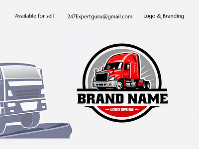 Vector trucking company badge logo semi truck logo 18 wheeler 3d animation graphic design logo modern logo motion graphics ui