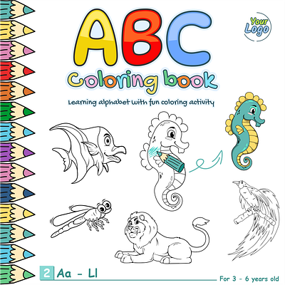Creative works - Fun Kids Activity - Alphabet Coloring Book. activities animal animal colouring arts book cartoon coloring colouring fun illustration learning preschool worksheet