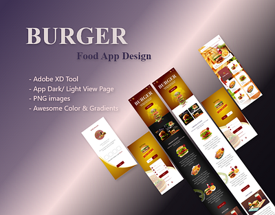 Burger- Food APP Design adobe xd app design png image ui