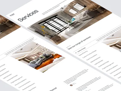 Ethereal space - Interior design studio Services architect design homepage interiordesign interiordesignstudio landingpage moderndesign smallbusiness uiux web design webdesign website