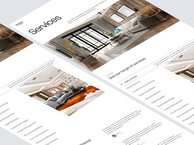 Ethereal space - Interior design studio Services architect design homepage interiordesign interiordesignstudio landingpage moderndesign smallbusiness uiux web design webdesign website