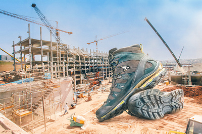 Construction SIZED Boots composite design graphic design layers photography