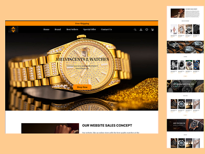 Watch Website Design dribbbleshowcase horologyhub innovativeux modernaesthetics sleekdesign timepieceux ui uiuxwatches watchdesign watchenthusiasts watchwebsite wristwatchdesign