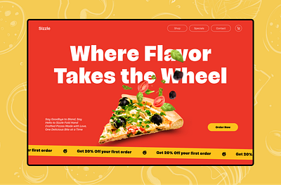 Sizzle: Pizza Homepage Design design figma food food website home homepage landing page pizza pizza landing page ui uiux user interface