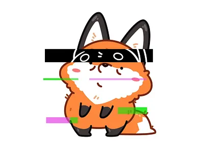 Twiggy the Fox🫥 animation bug character design error fox glitch illustration illustrator motion motion design sticker stickers ui vector
