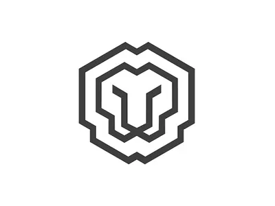 Monogram Lion Logo king line lion logo monogram symbol wild