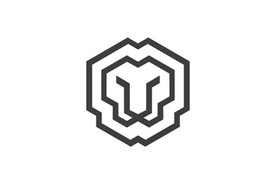 Monogram Lion Logo king line lion logo monogram symbol wild