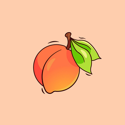 Vector Fruit Illustration artitst design digitalart figma flatdesign fruit fruit illustartion illustration peach peachfruit sketch ui uidesigner uiux vector