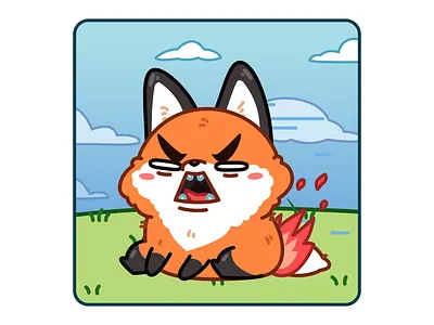 Twiggy the Fox🔥 angry animation cloud design fire flat forest fox graphic design grass illustration illustrator motion design motion graphics ui vector