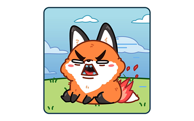 Twiggy the Fox🔥 angry animation cloud design fire flat forest fox graphic design grass illustration illustrator motion design motion graphics ui vector