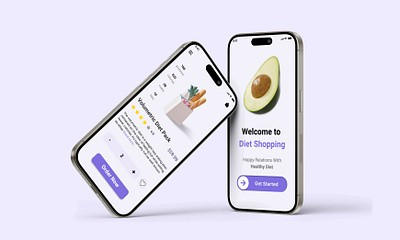 Diet Shopping App 3d app branding design graphic design graphics illustration mobile ui ux