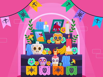 Day of the Dead 🌼 3d 3d illustration animation branding day of the dead design design assets festive free assets graphic design iconscout illustration lottie animation