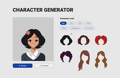 Character Generator animation character coding css generator graphic design html motion graphics project ui design