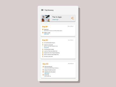 Daily UI Challenge #079 Itinerary challange dailyui design itinerary ui