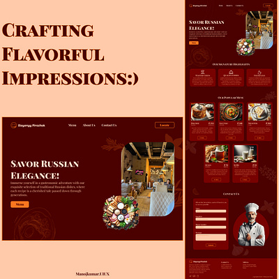 Crafting Flavorful Impressions landingpage menu restaurant ui website