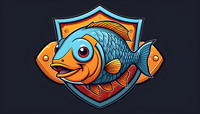 Fish gaming logo badge emotes fish fish badge fish custom emotes fish emotes fish mascot logo fish sub badge gaming logo logo