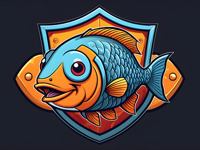Fish gaming logo badge emotes fish fish badge fish custom emotes fish emotes fish mascot logo fish sub badge gaming logo logo