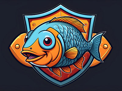 Fish gaming logo badge emotes fish fish badge fish custom emotes fish emotes fish mascot logo fish sub badge gaming logo logo