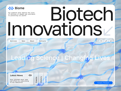 biome biotech innovations website uxui design 3d branding design figma logo ui ux uxui web webdesign