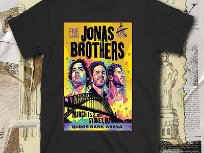 Five Albums One Nights Jonas Brothers 3.1-2.2024 Sydney t-shirt