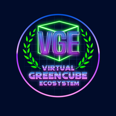 VGE Logo art color cube graphic design logo purple vapor vaporwave vintage wave