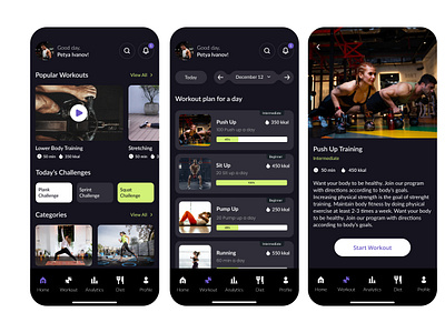 Fitness App app design dailyui fitness ui uidisign ux