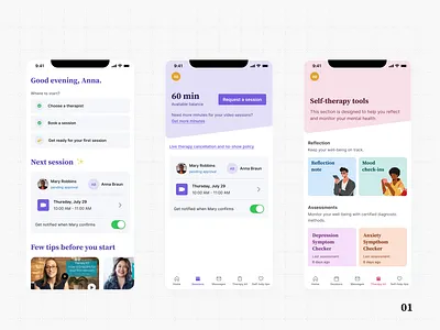 Onboarding flow -mental health app app health app ios app mobile app mobile app design onboarding onboarding flow onboarding steps onboarding ux ui ux visual design