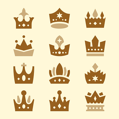 Queen Crowns / Basicons corona crown diadem diamonds gold crown icons king crown medieval monarchy premium prince crown princess crown queen queen crown royalty tiara ui vector vip