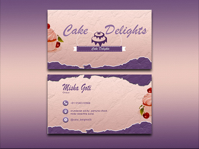 VISITIND CARD | VISITING CARD MOCKUP | CAKESHOP adobephotoshop branding cake cake shop cards graphic design logo marketing visiting card