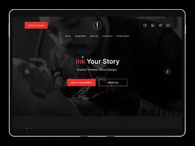Tattoo Website animation design illustration productdesign prototyping tattoowebsite ui ux website