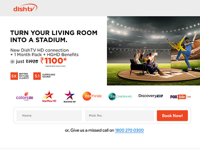 Dishtv DTH Landing Page Design brand guidelines landing page marketing ui ux web landing page