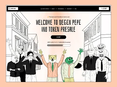 Degen Pepe Inu Fan Token crypto crypto trade crypto website degen design website finance fintech nft pepe web design website crypto