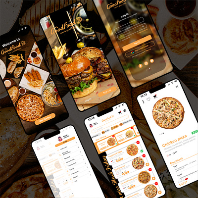 Food ordering app_GoodFood app moblie application cafe fast food food graphic design restaraunt shop ui